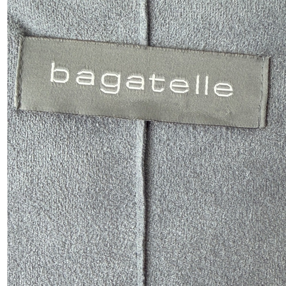 Bagatelle Blue Faux Suede Draped Open Front Waterfall Jacket Lagenlook Sz S - Picture 5 of 11
